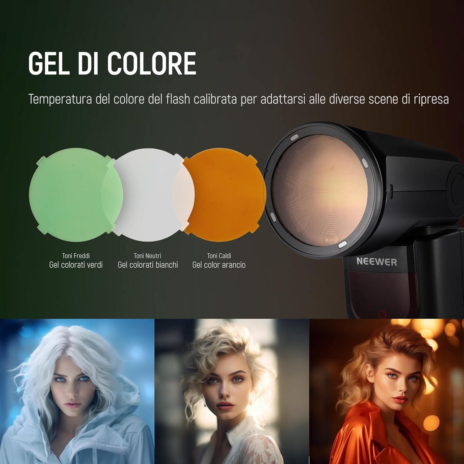 Thumbnail 4 de NEEWER CRM2 Kit accessori magnetici per flash a testa rotonda (compatibile con Godox V1) con adattatori e diffusori