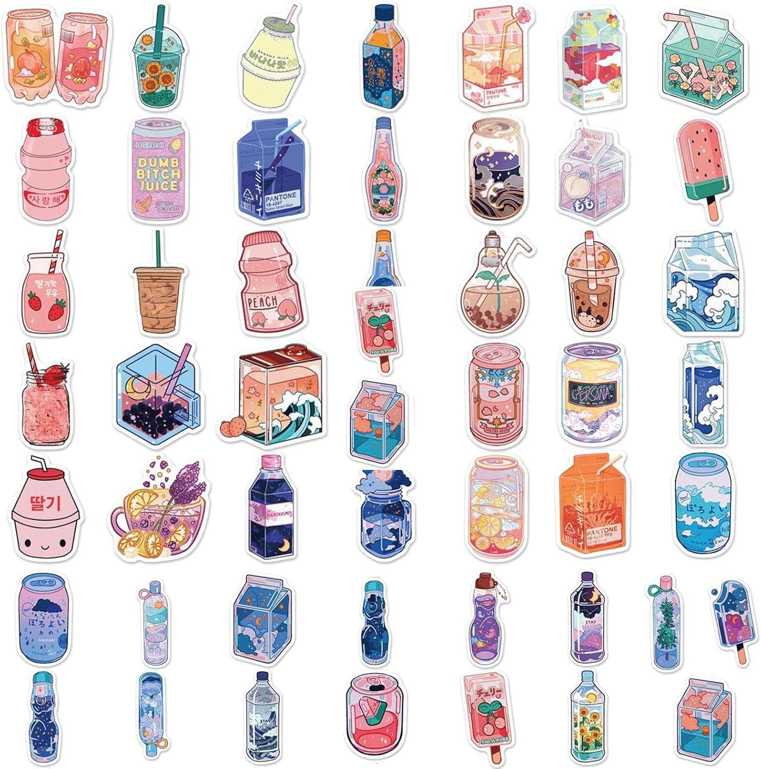 Detalle de Tufeifrank 100-Piece Cartoon Vinyl Stickers for Bottles, Laptops and Backpacks