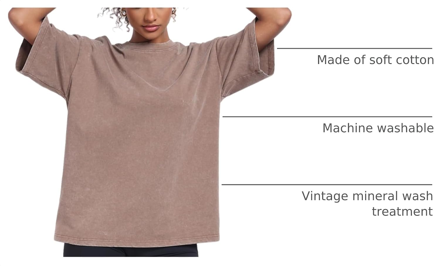 Detalle 2 de Washed Vintage Oversized T-Shirt 1pc