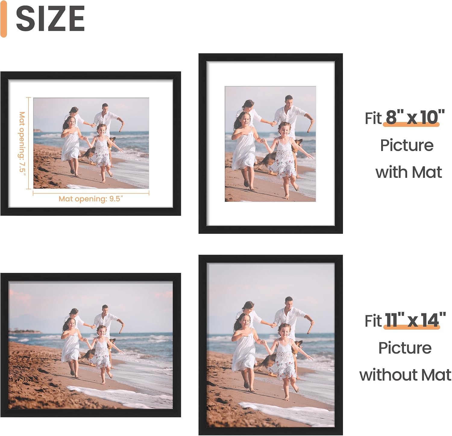 Detalle de upsimples 11x14 Picture Frame Black