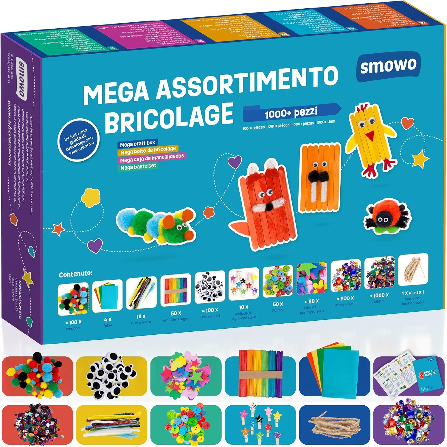 Detalle de Smowo® Kit Lavoretti Creativi 1000 pezzi 🎨
