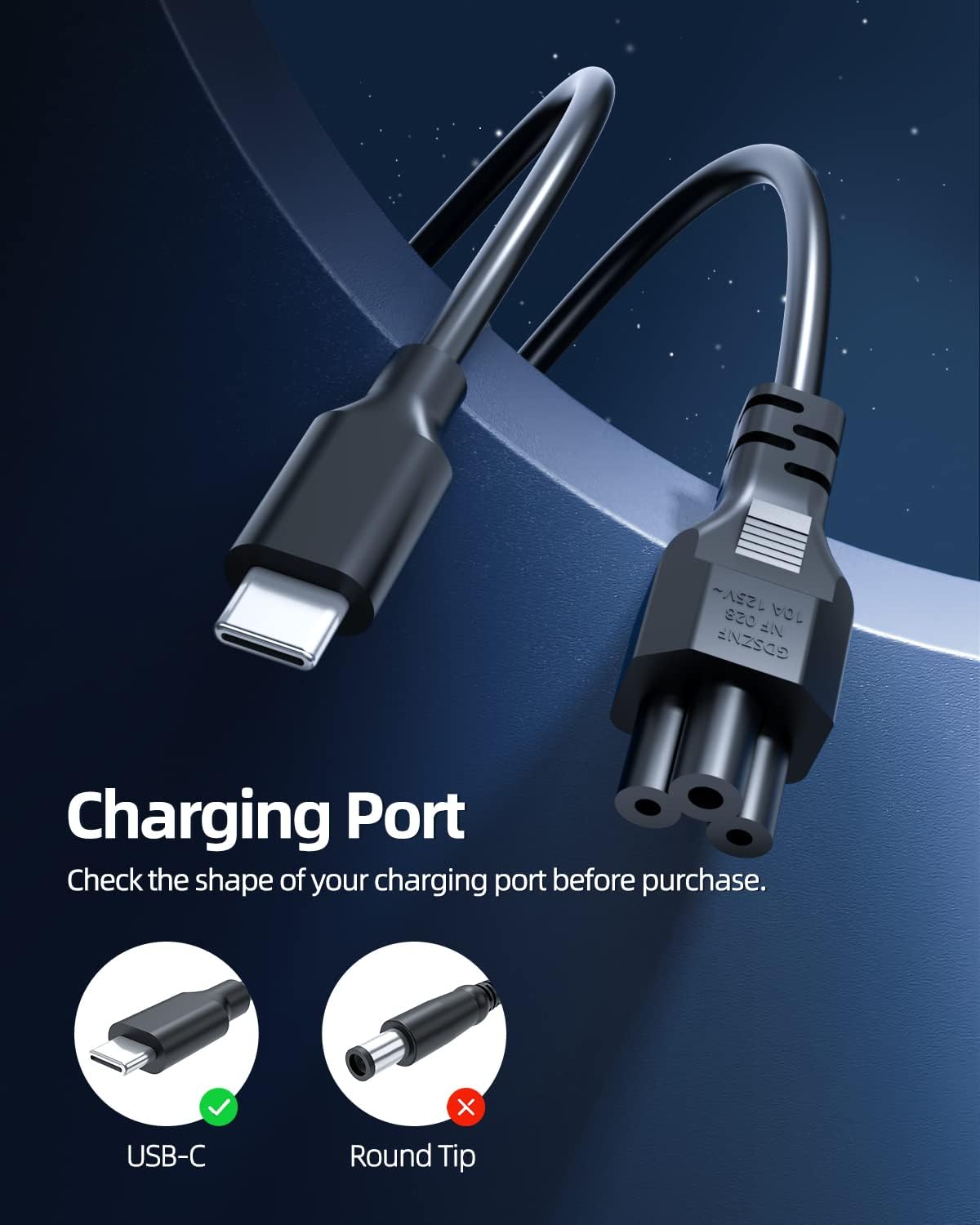 Detalle 2 de Superer 65W USB‑C Laptop Charger 10FT cable