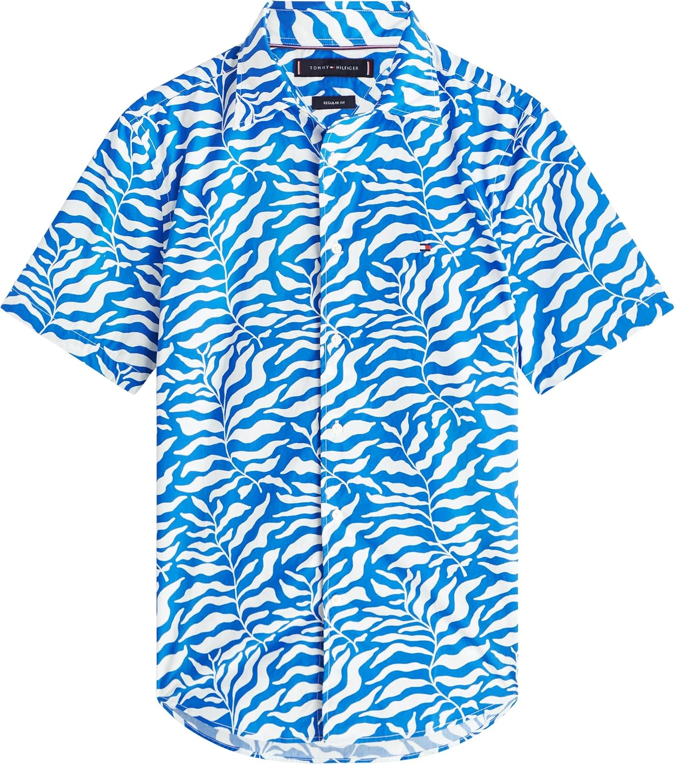 Detalle 1 de Tommy Hilfiger Papertouch Palm SS RF Shirt Mw0mw42410 Camicia S/S Uomo