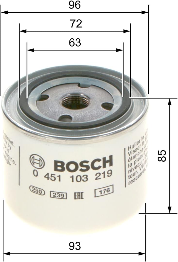 Detalle de Bosch P3219 - Filtre à huile auto