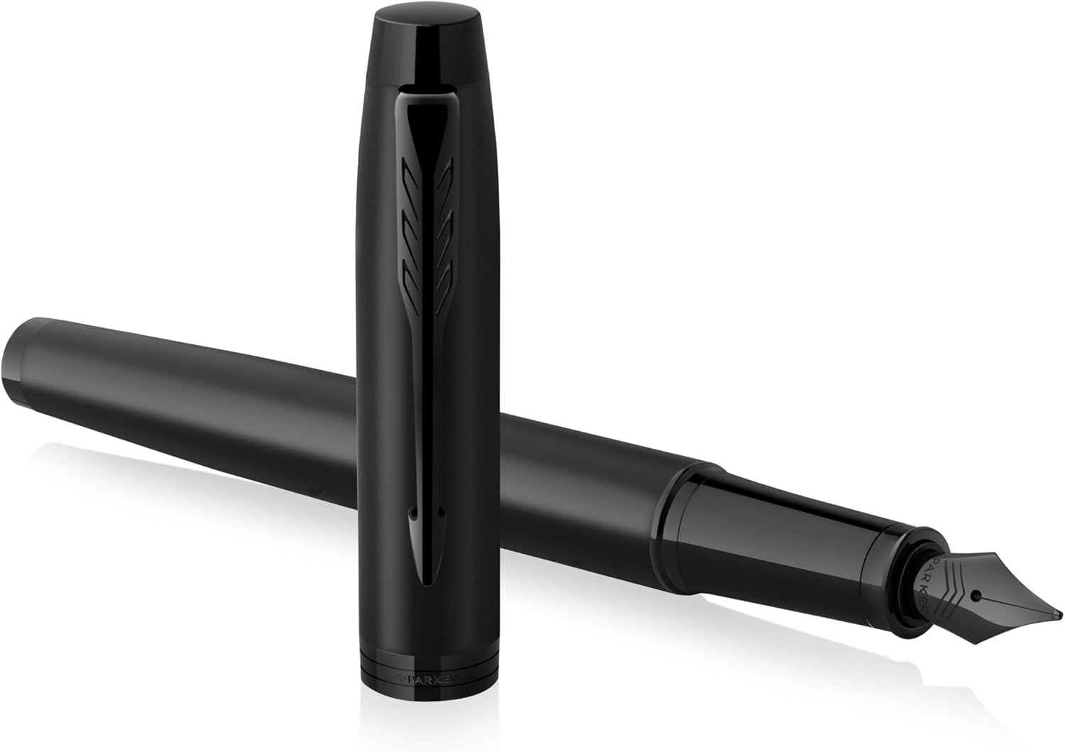 Detalle de Parker IM penna stilografica Nero opaco – Punta media, inchiostro blu, confezione regalo