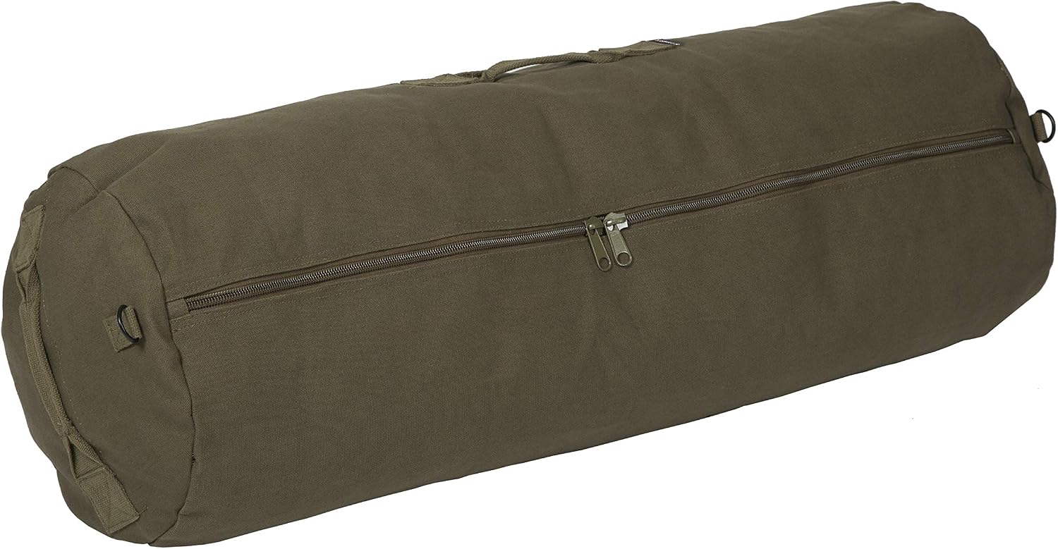 Detalle 2 de StanSport torba marynarska z płótna bawełnianego, oliwkowa, 127 × 45 × 45 cm