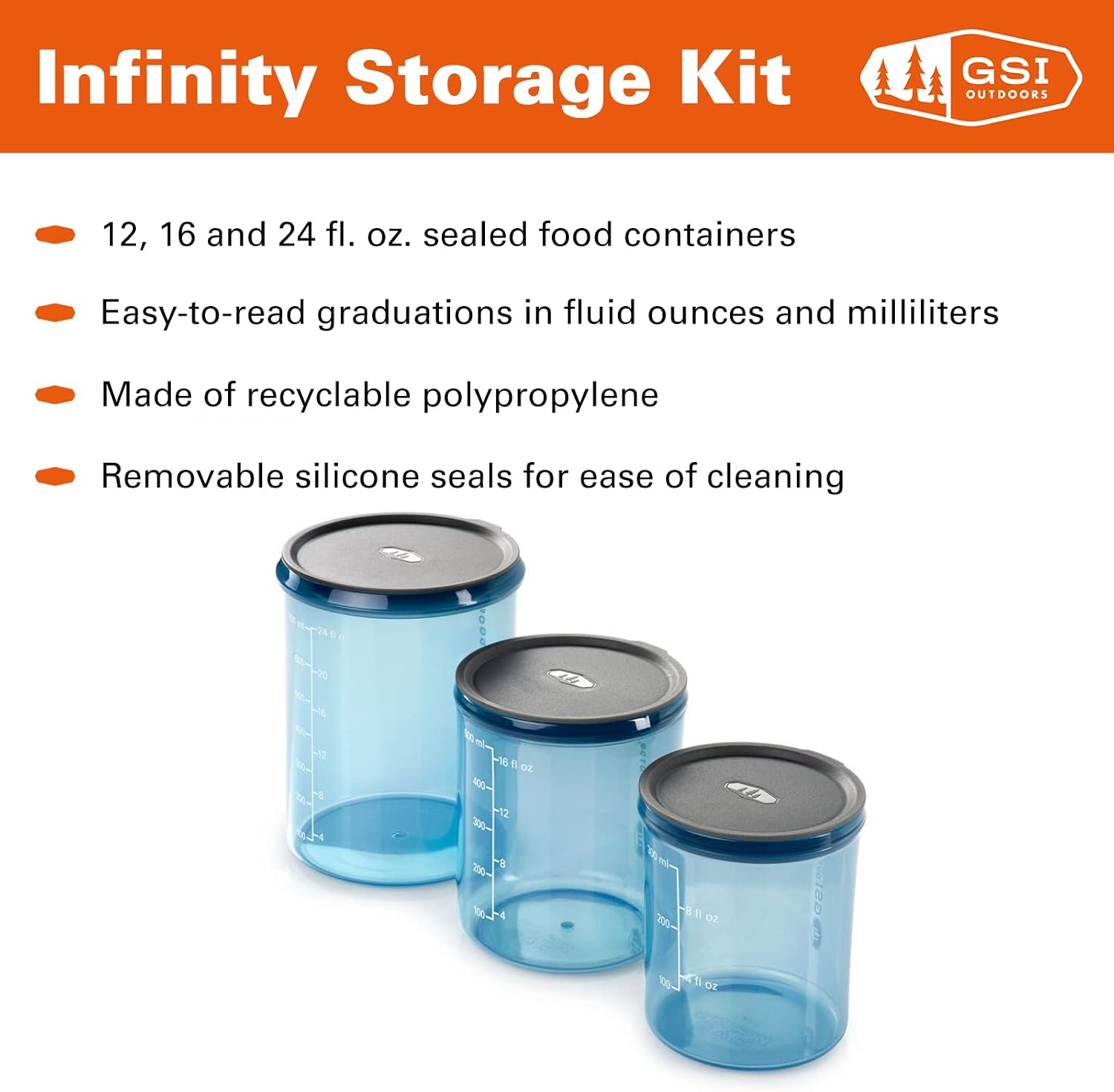 Detalle 2 de GSI Outdoors INFINITY STORAGE SET – Einkoch-Gläser und luftdichte Vorratsbehälter für Lebensmittel