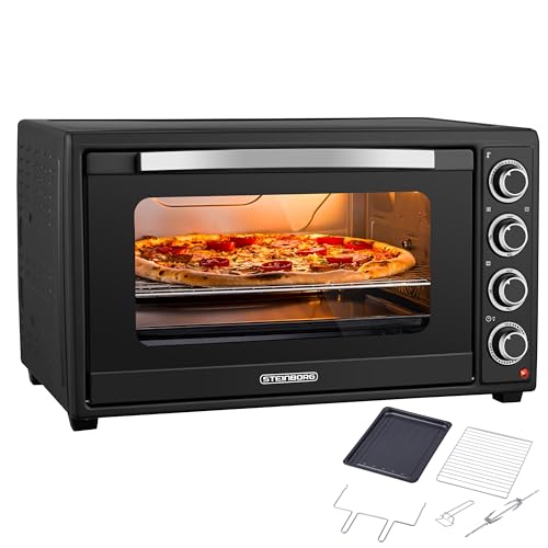 Steinborg 60 Liter Mini-Backofen mit Umluft und Drehspieß – 2000 W, 3-in-1