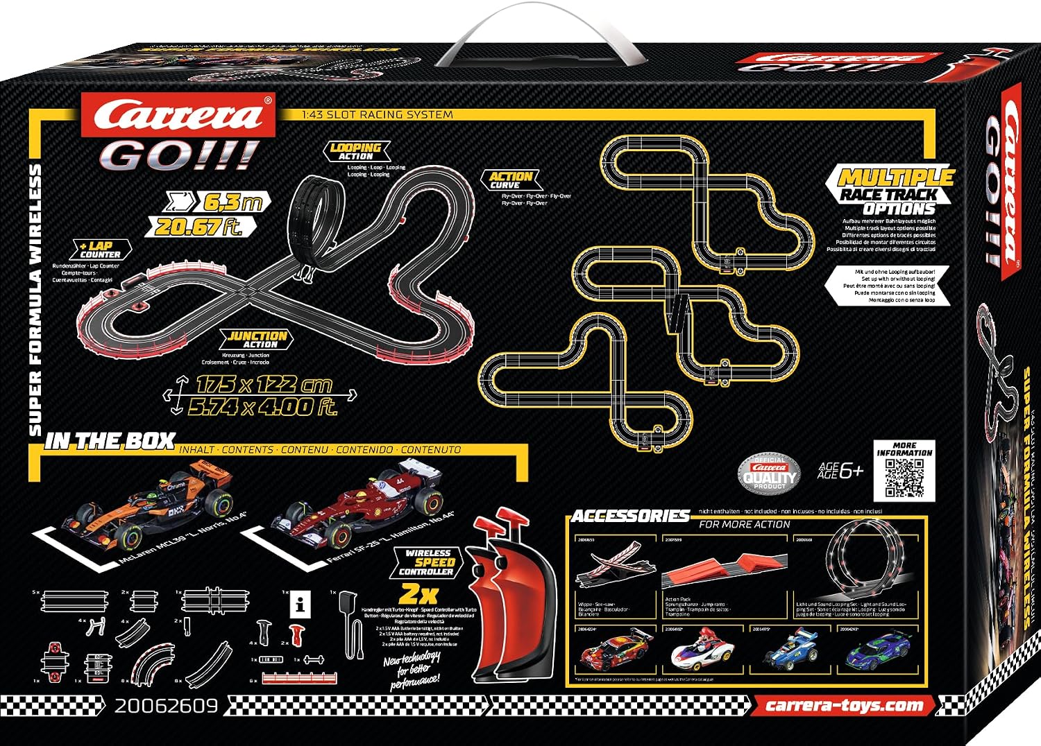 Thumbnail 1 de Super Formula Wireless – Circuit F1 sans fil 1:43 avec deux voitures Ferrari et McLaren