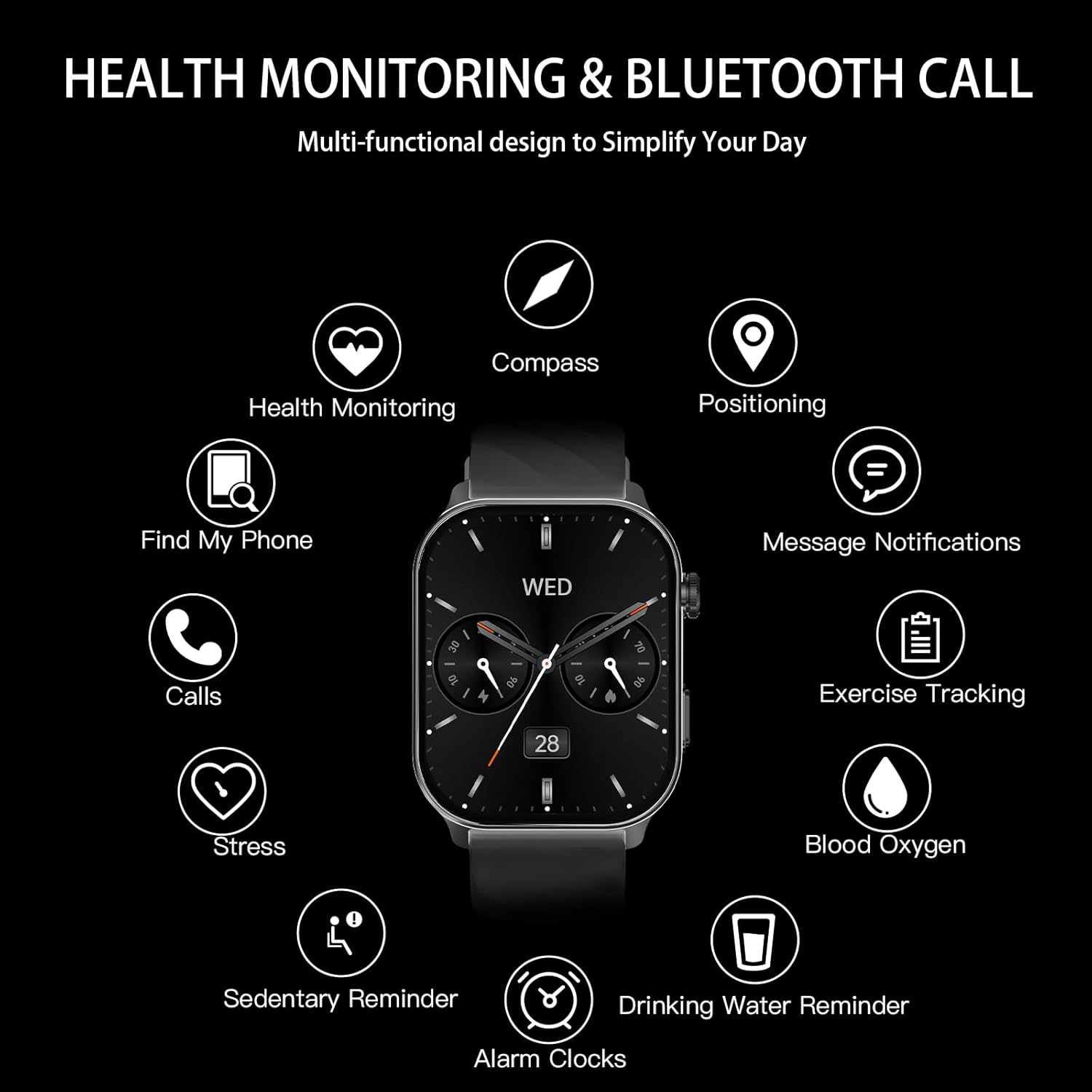 Thumbnail 4 de BingoFit GPS Smart Watch (2.01'' Ultra Large Screen) with Heart Rate, Sleep & SpO2