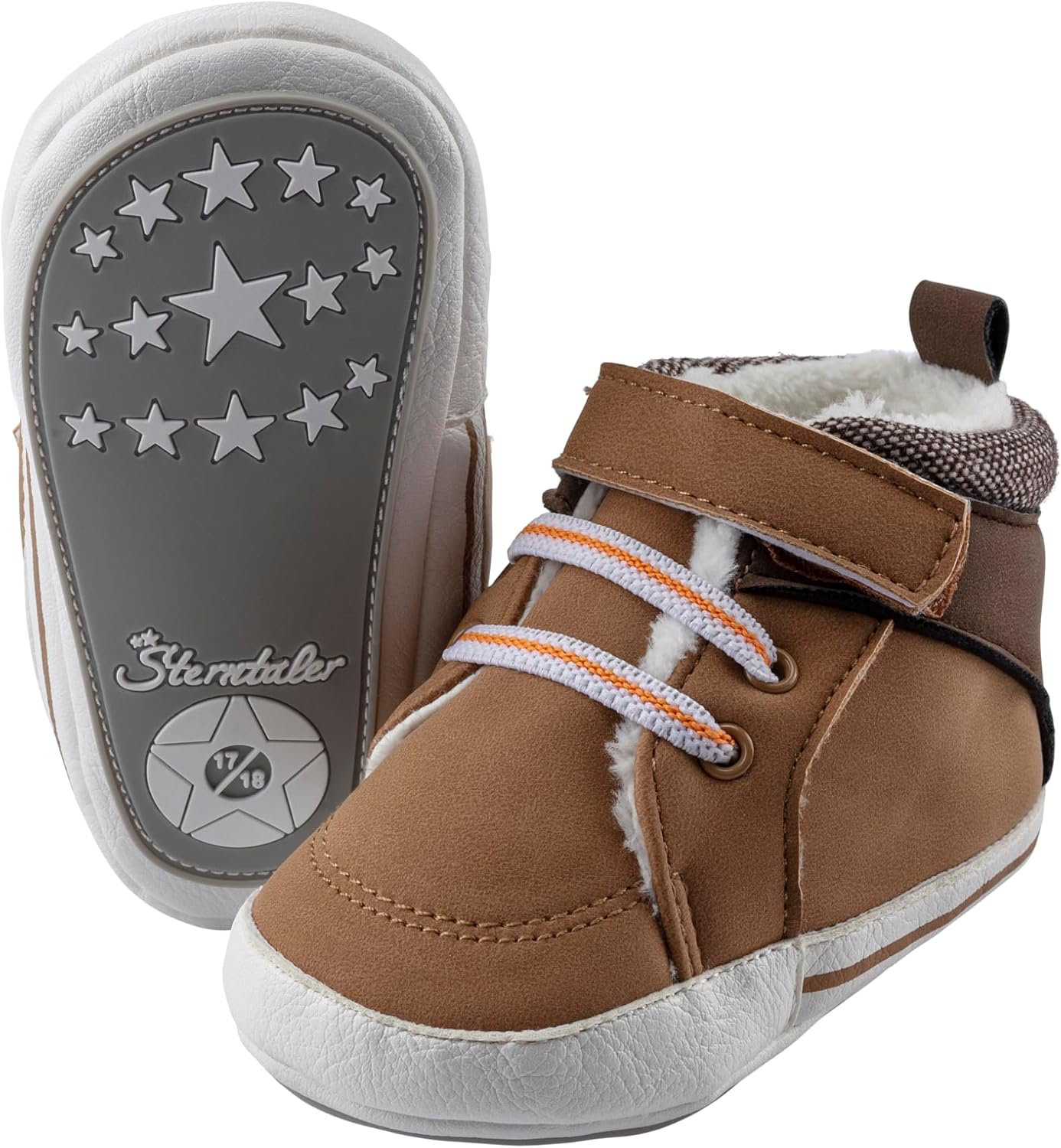 Thumbnail 3 de Sterntaler Babyschuh aus Kunstleder-Gefwebe für Jungen – mit elastischen Schnürbändern, Klett & rutschfester Sohle