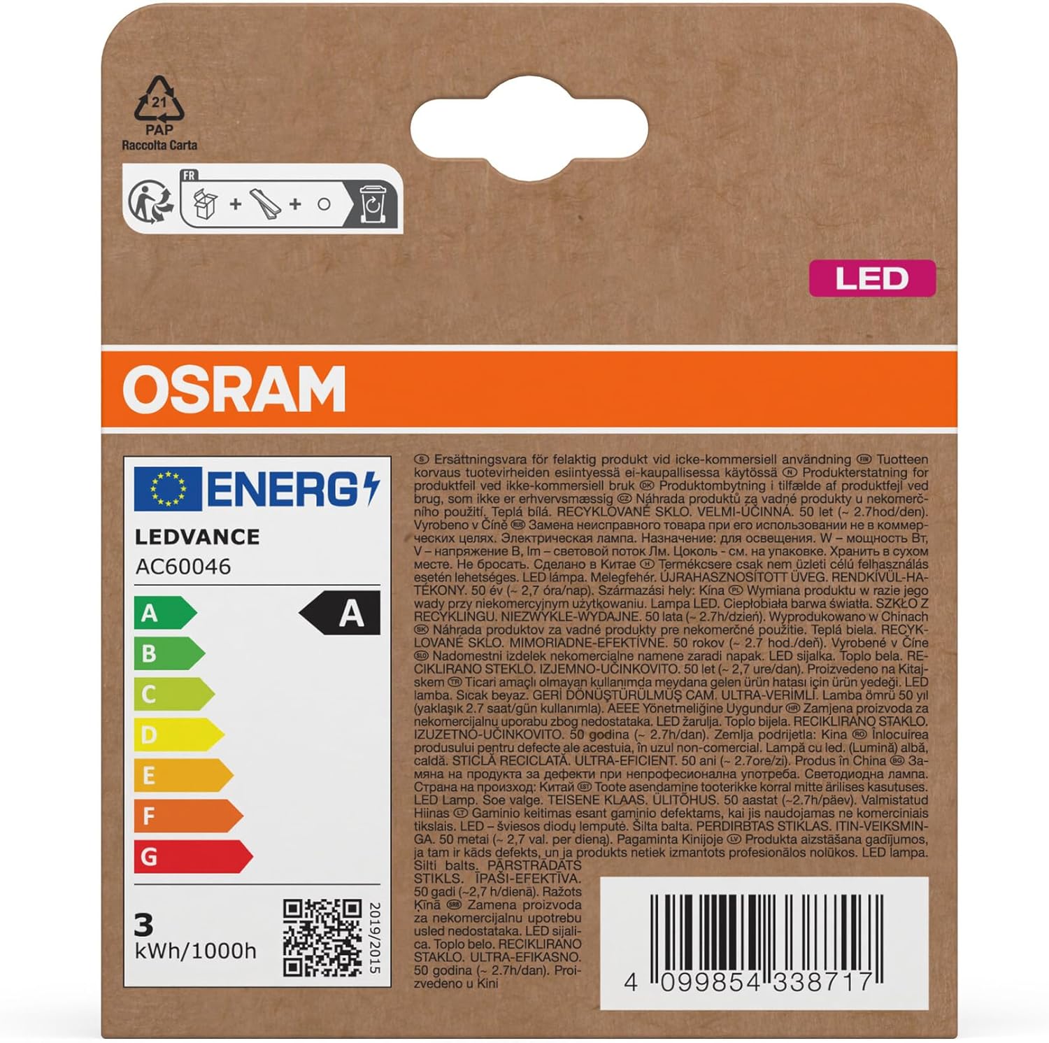 Detalle 2 de OSRAM Hocheffiziente LED Lampen 3er-Pack