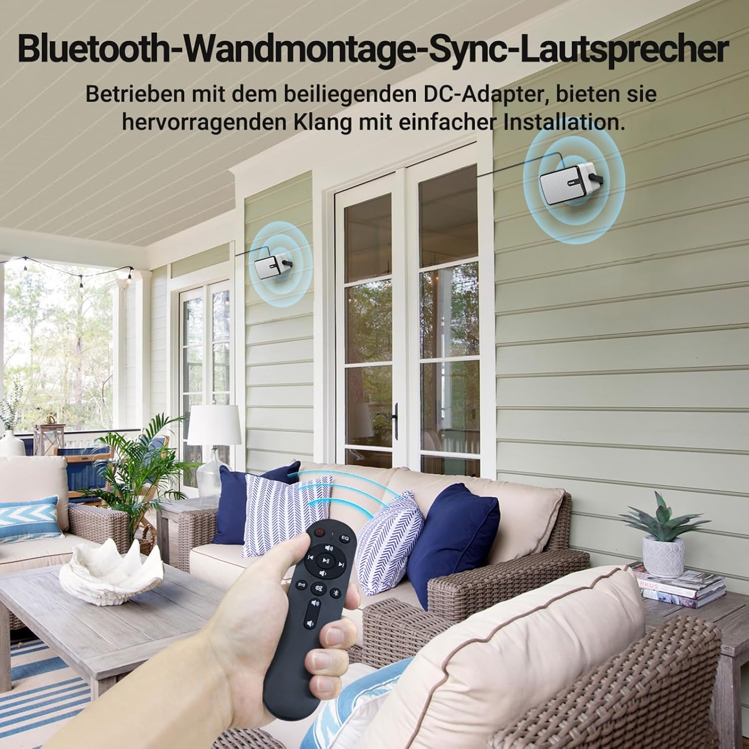 Detalle de Inwa 250W Bluetooth Outdoor Lautsprecher (Modell MZ632) – 2er-Set, IPX5, Synchronisierung bis 100 Lautsprecher