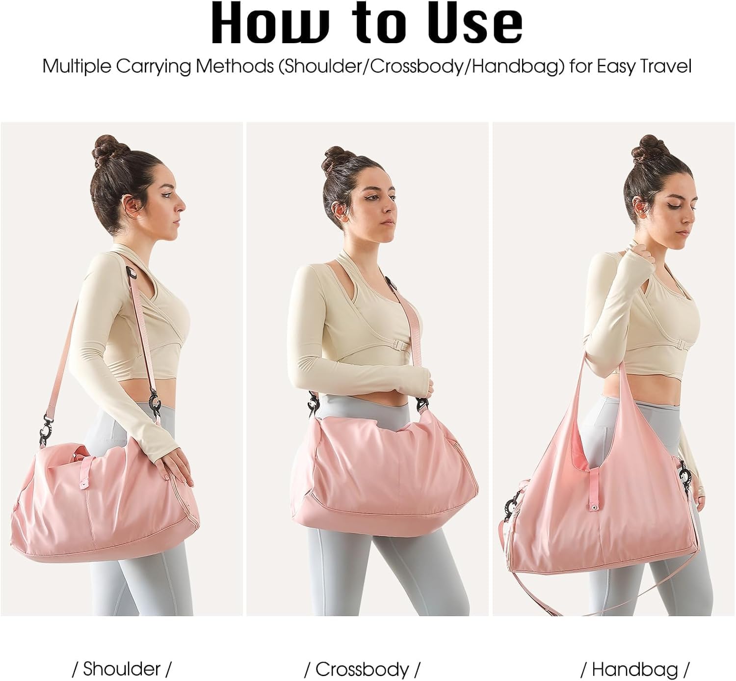 Thumbnail 6 de ROSSRORE Yoga Gym Bag for Women with Separate Shoes Compartment and Wet/Dry Pockets
