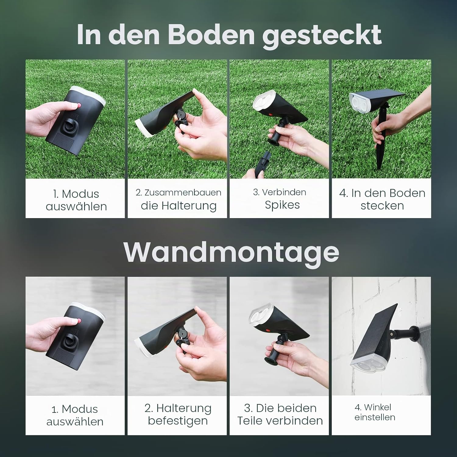 Thumbnail 6 de Linkind Bunt Solarlampen Außen RGB+Weiß – 2er Set, 10 Lichtmodi, 2-in-1 Montage, IP65