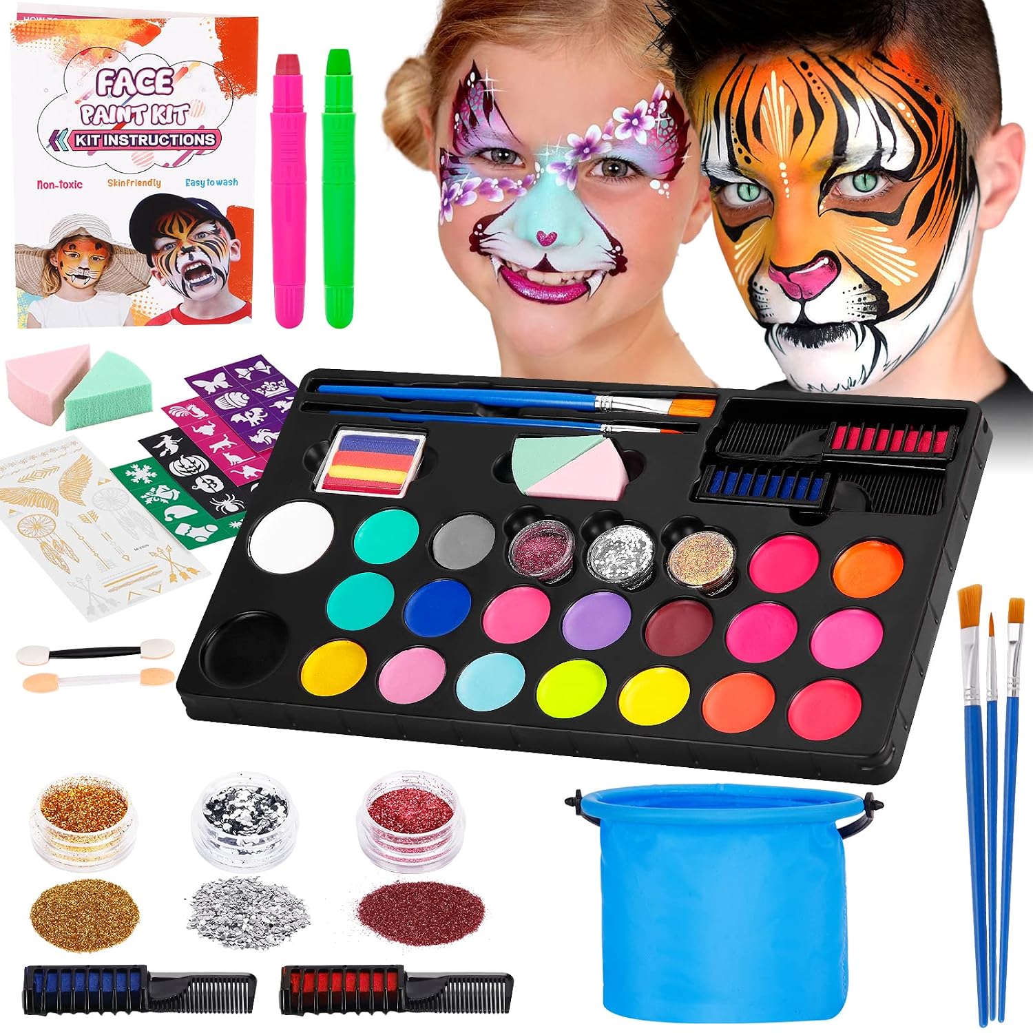 Detalle de Schminke-Set mit 20 Farben