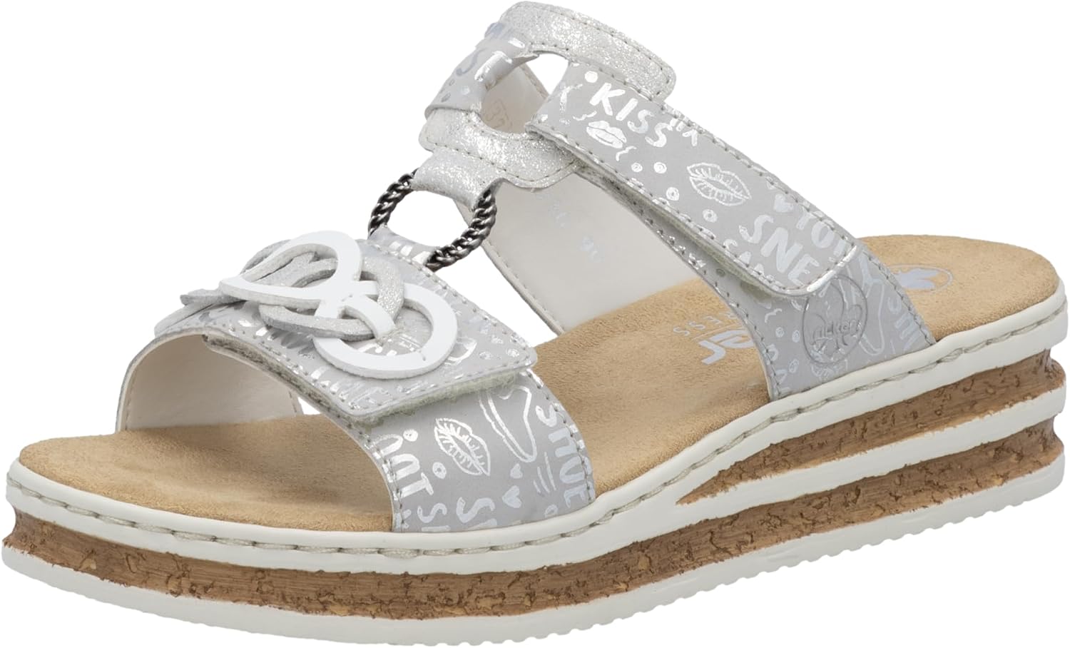Detalle 1 de Rieker Damen Pantoletten Pazifik Marine – bequemer Look mit robuster Flexibilität