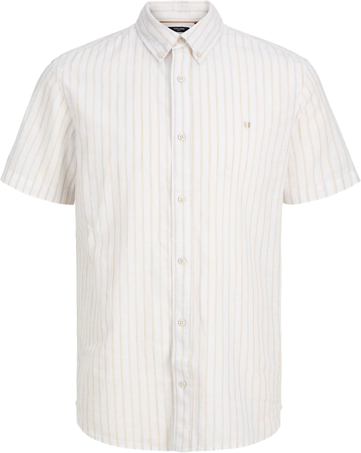 Detalle de Jack & Jones Jprblusummer Lin. Bl. Shield SS Shirt SN Uomo – Camicia a righe premium