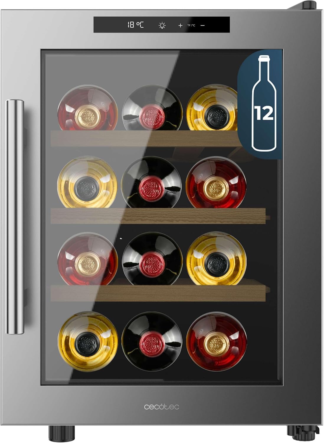 Thumbnail 6 de Cecotec Vinoteca 6 Botellas Bolero GrandSommelier 600 CoolCrystal E. Estantes Metálicos – Negro