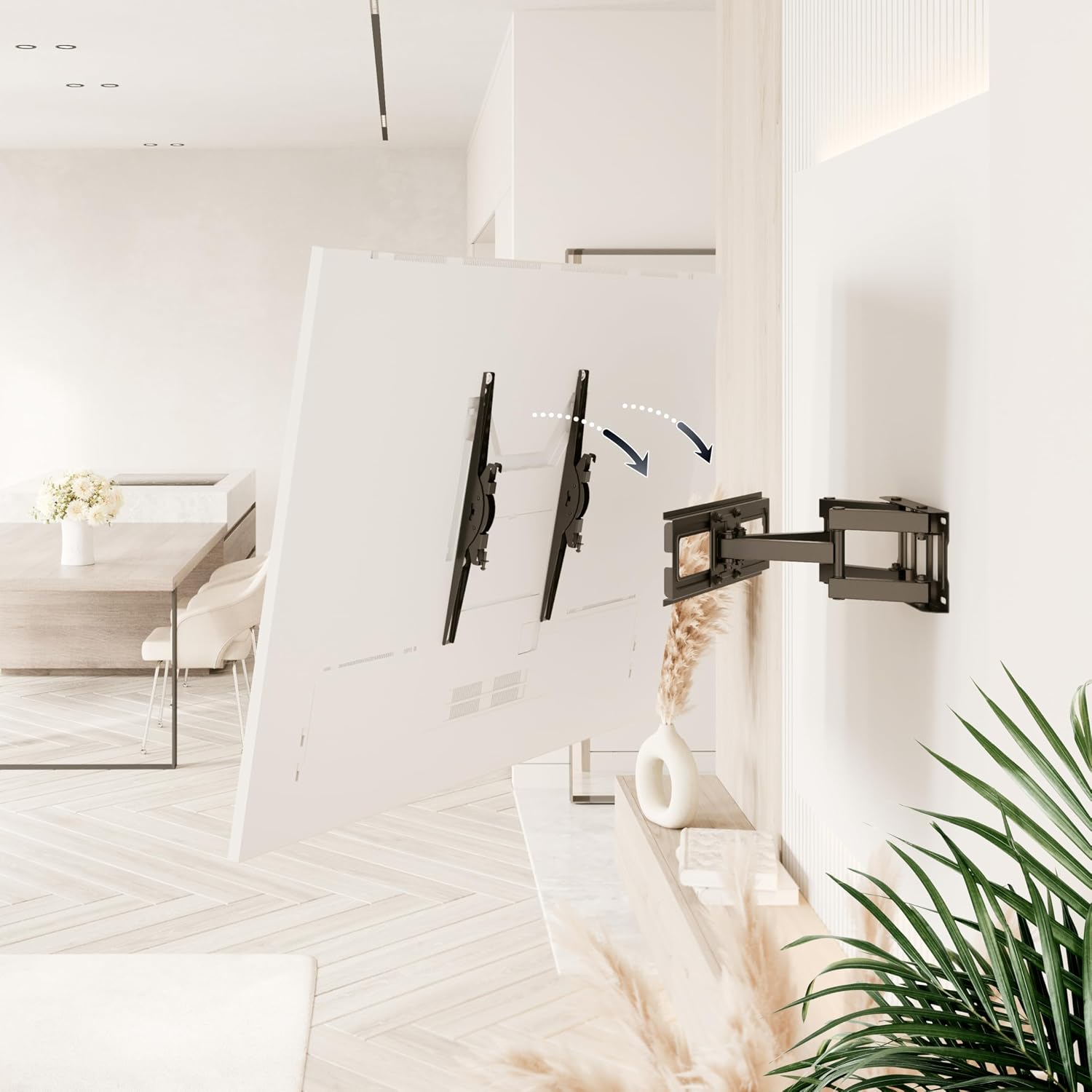 Detalle 2 de RICOO S6244 Support mural TV universel 40–65 pouces, VESA 200x200 à 400x400, orientable et inclinable