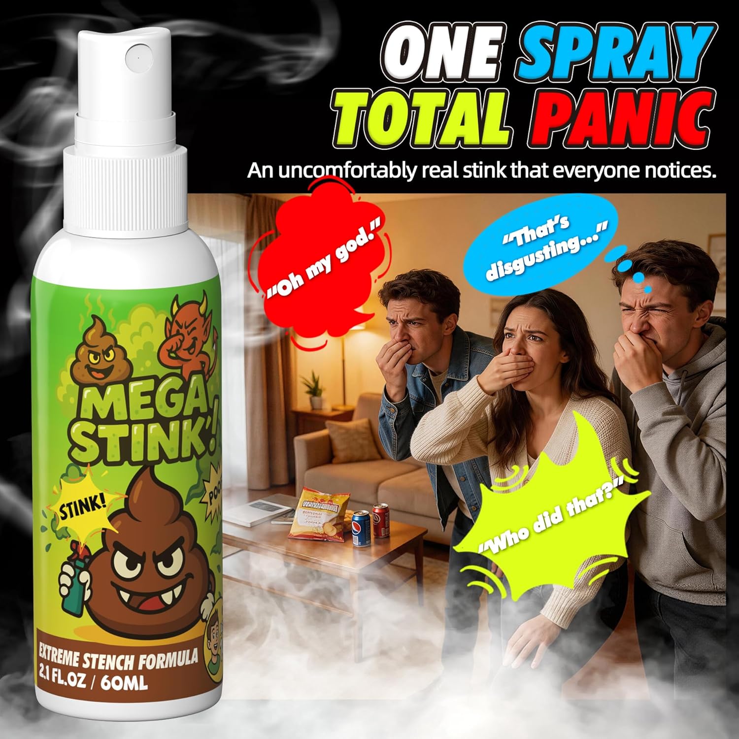 Thumbnail 1 de GleamGlee Extra Strong Fart Spray Prank Set – Insanely Potent Real Stink Spray + Quick Odor Fix
