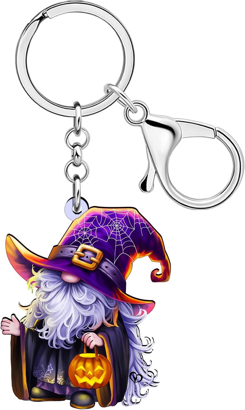 Detalle de DUOWEI Porte-clés Gnome Halloween Sorcière