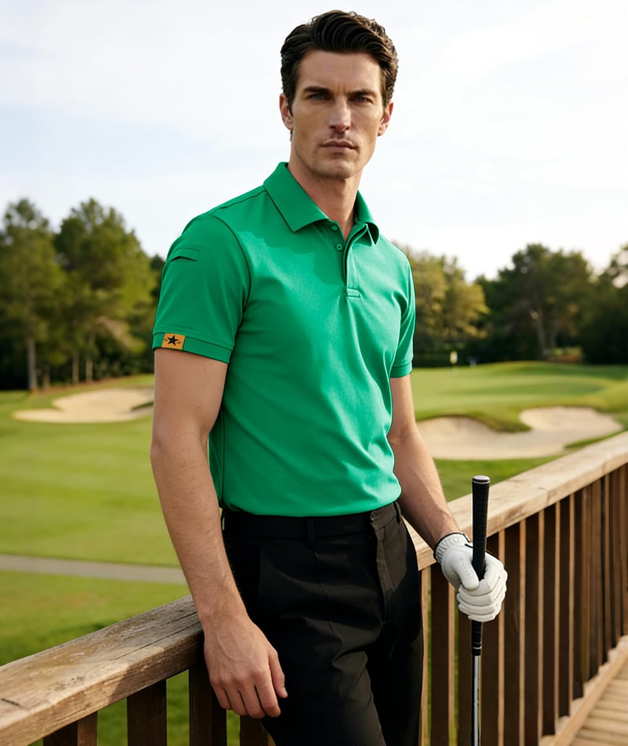 Detalle de JACKETOWN Polohemd Herren Kurzarm – Atmungsaktives, schnelltrocknendes Golf-Poloshirt, Regular Fit