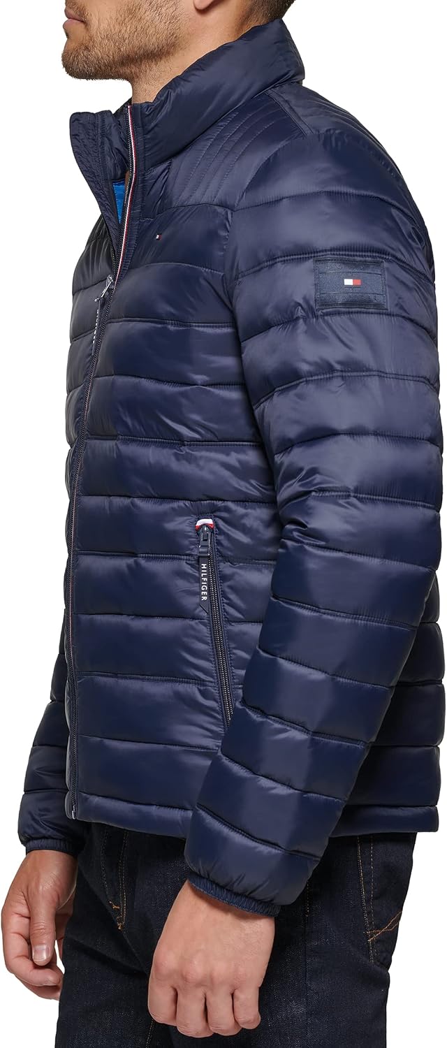 Detalle de Tommy Hilfiger Mens Embroidered Logo Puffer Jacket
