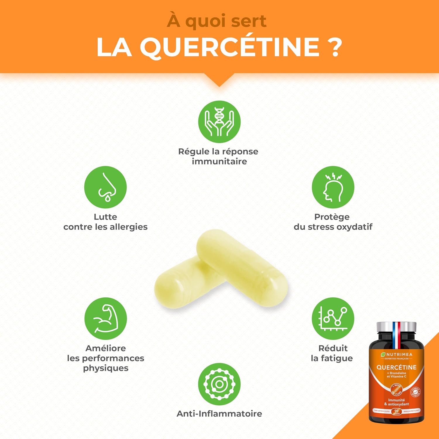 Thumbnail 1 de Nutrimea Quercétine 600 mg complément immunité végétal