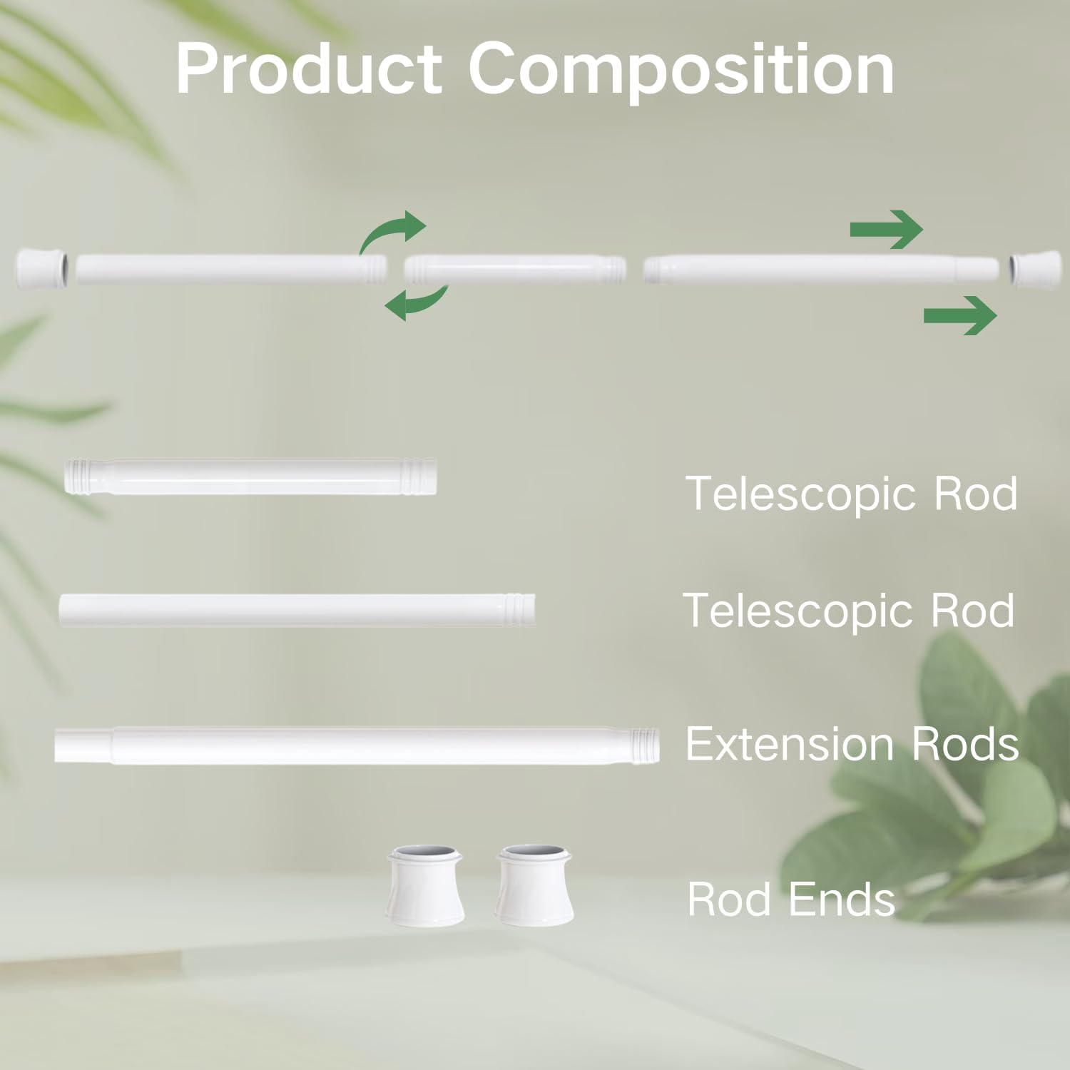Thumbnail 4 de Telescopic Spring Tension Rod 85–160 cm 🪟