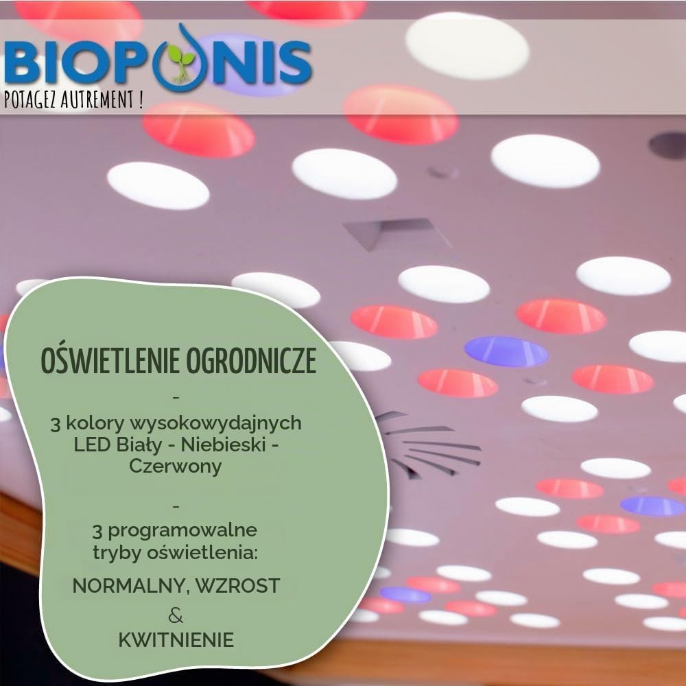 Thumbnail 6 de Bioponis Bamboo 1 – hydroponiczny ogród do ziół, LED, bambus, 8 miejsc