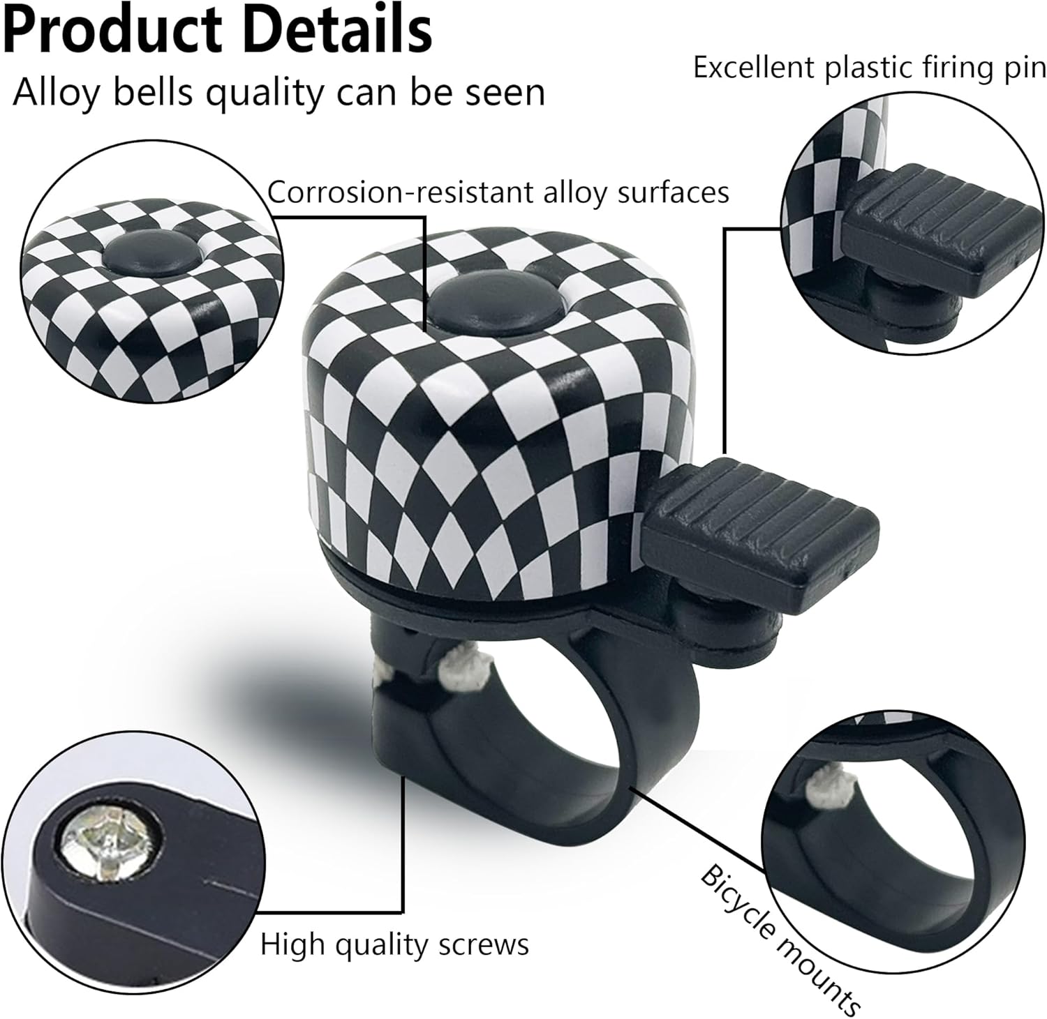 Thumbnail 2 de laeeyin Mini Fahrradklingel – lauter Knacksound (120 dB) für MTB, Rennrad und Alltagsradeln