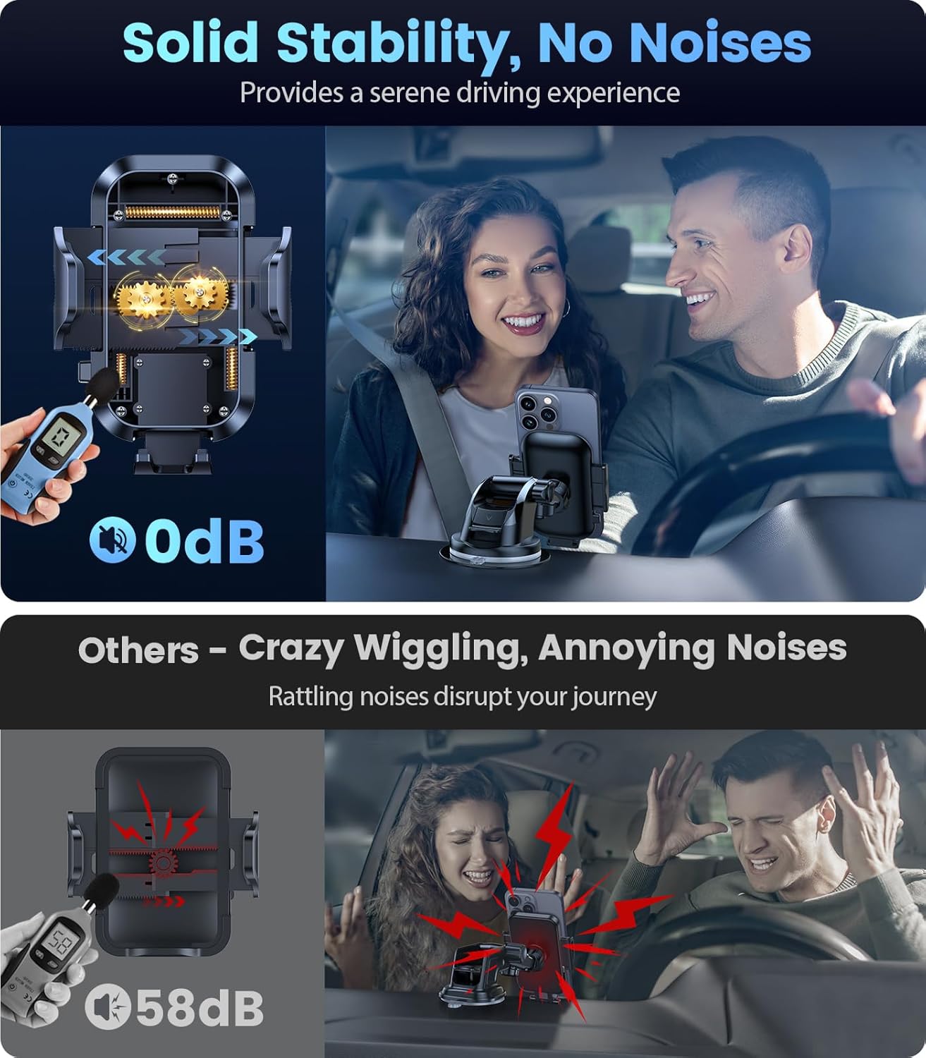 Thumbnail 6 de VICSEED True Military-Grade Shockproof Car Phone Holder 95 lbs