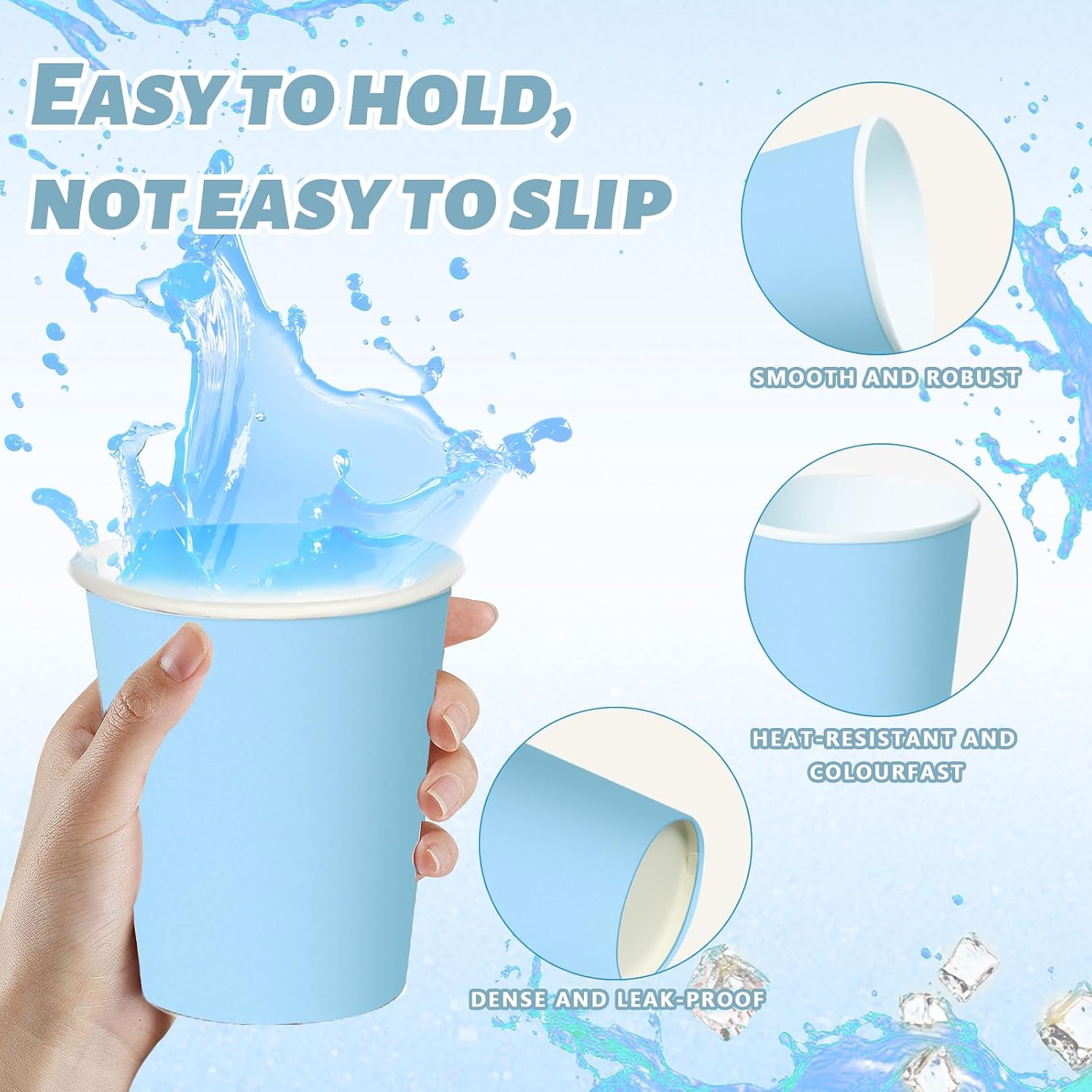 Detalle 2 de Light blue disposable party tableware set, 120 pieces