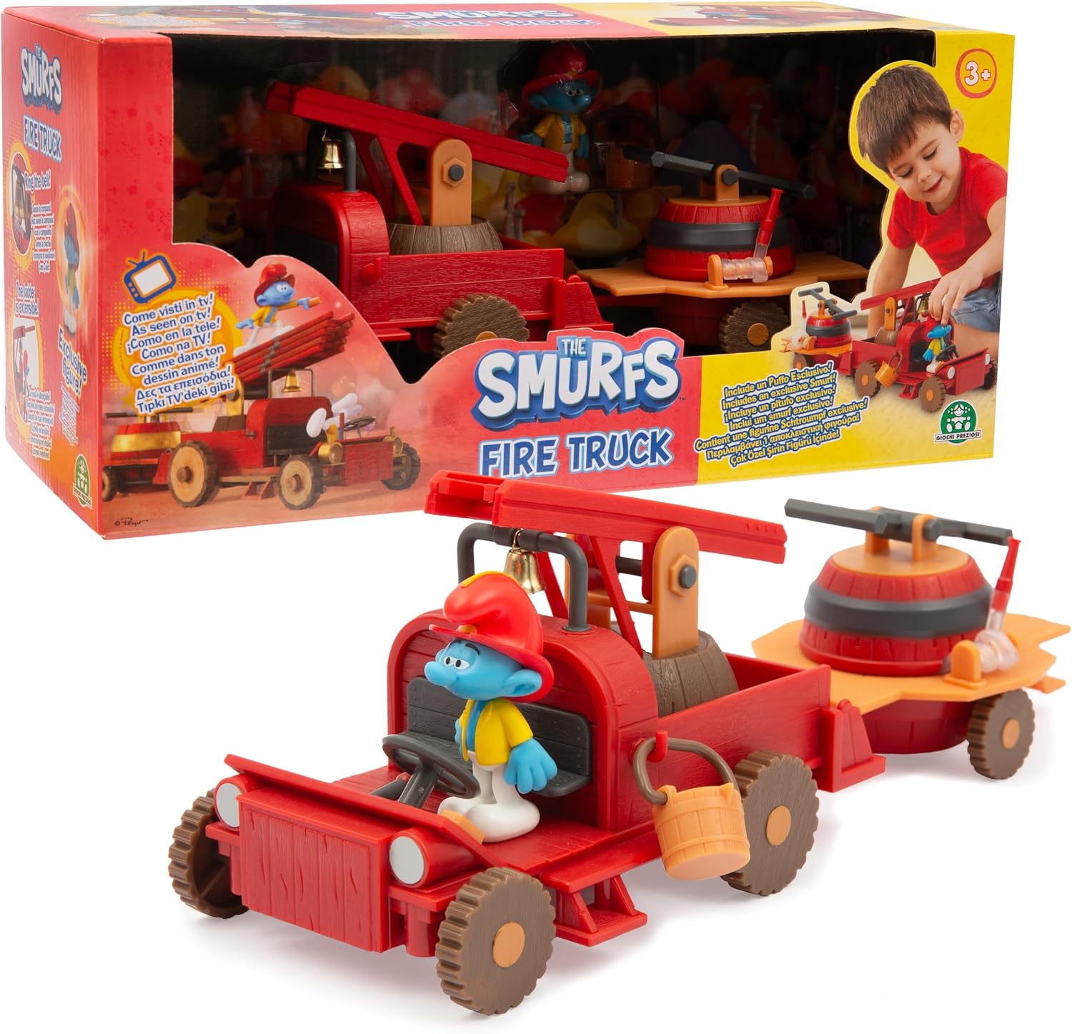 Detalle de Giochi Preziosi I Puffi Playset Camion dei Pompieri con Puffo 5,5 cm 🚒