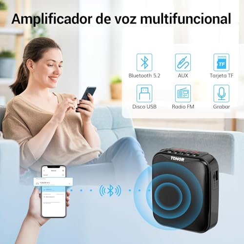 Thumbnail 6 de TONOR 15W Wireless Altavoz con Micrófono Inalámbrico K11: PA portátil para docentes, guías y entrenadores