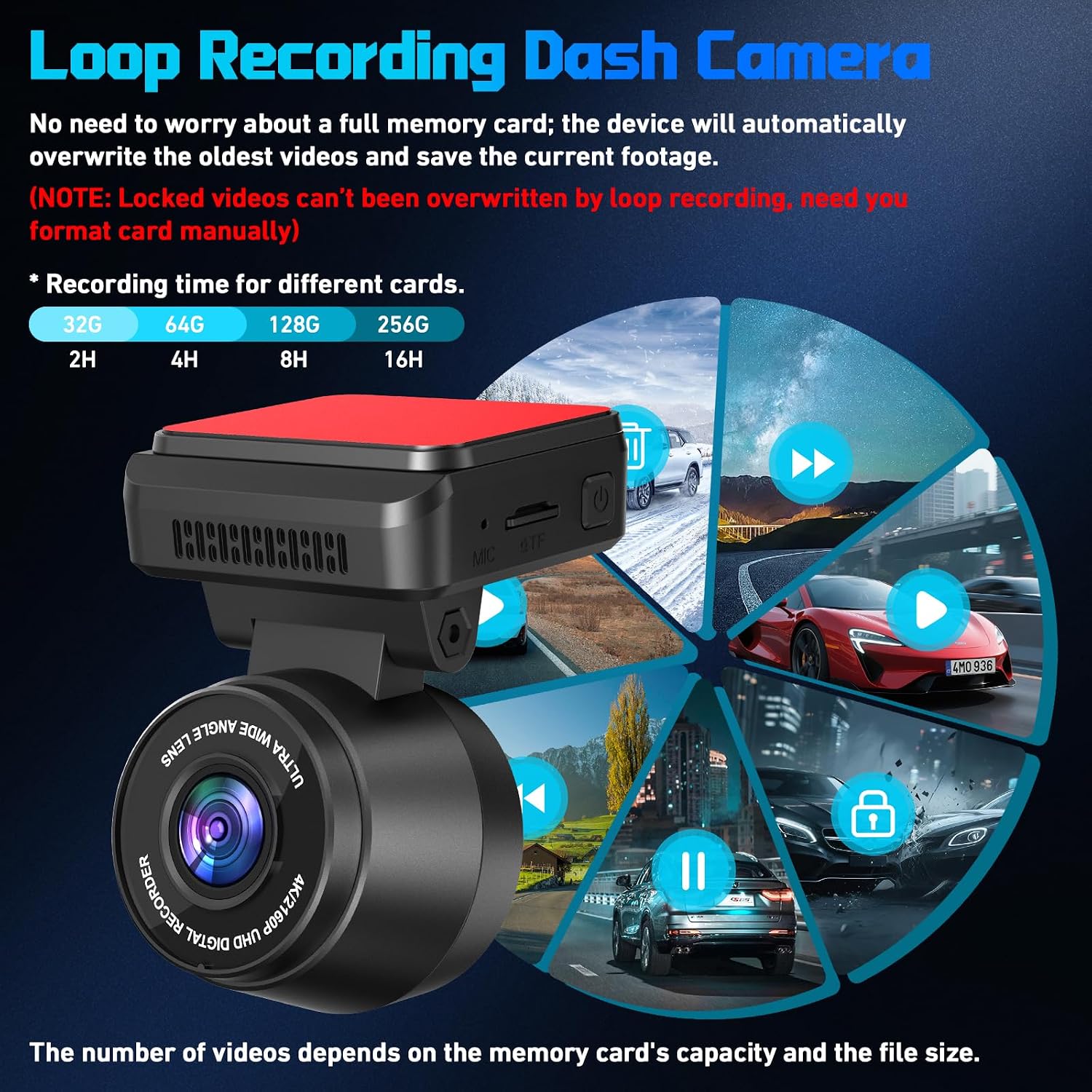 Thumbnail 5 de Dash Cam Front 4K 170° Wide Angle Dash Camera
