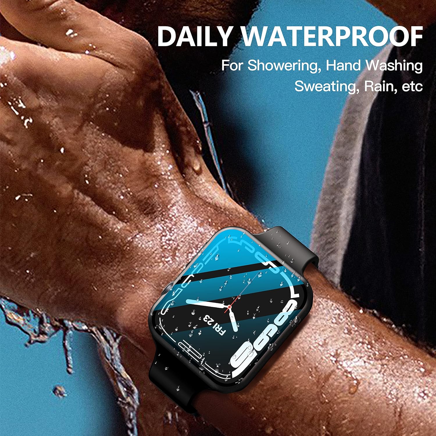 Thumbnail 4 de Misxi 2-Pack Waterproof Hard Case with Tempered Glass for Apple Watch 9/8/7 45mm