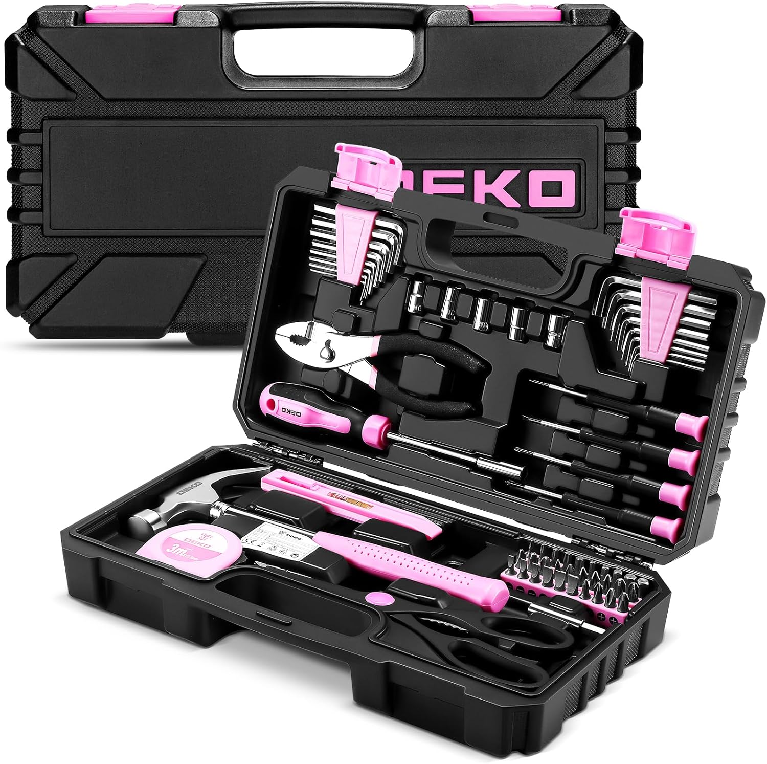 Thumbnail 4 de DEKO Cassetta Attrezzi Completa Professionali Rosa 62 Pezzo | Kit da Lavoro con Valigetta