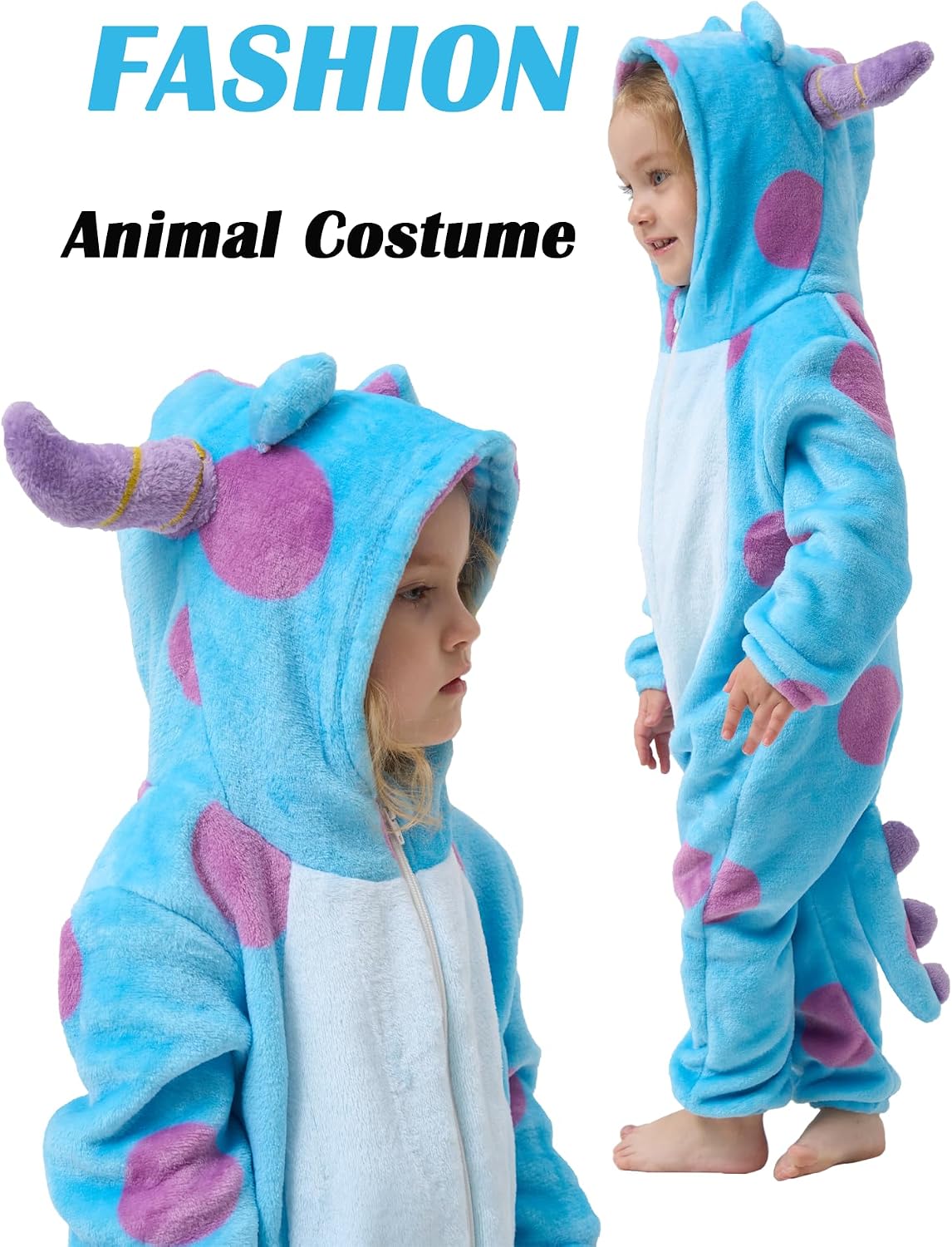 Detalle 2 de SCOPUCI Baby Animal Onesie Pajamas, 100% Flannel Fleece with Hood