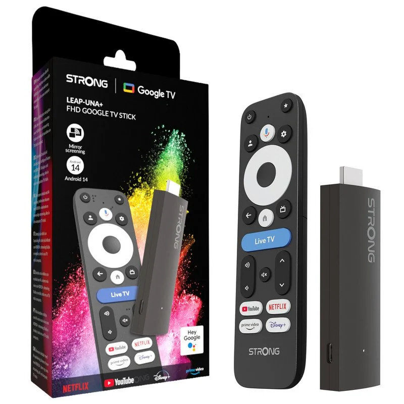 Stick TV Strong LEAP-UNA+ FullHD Google TV: convierte tu televisor en un centro multimedia