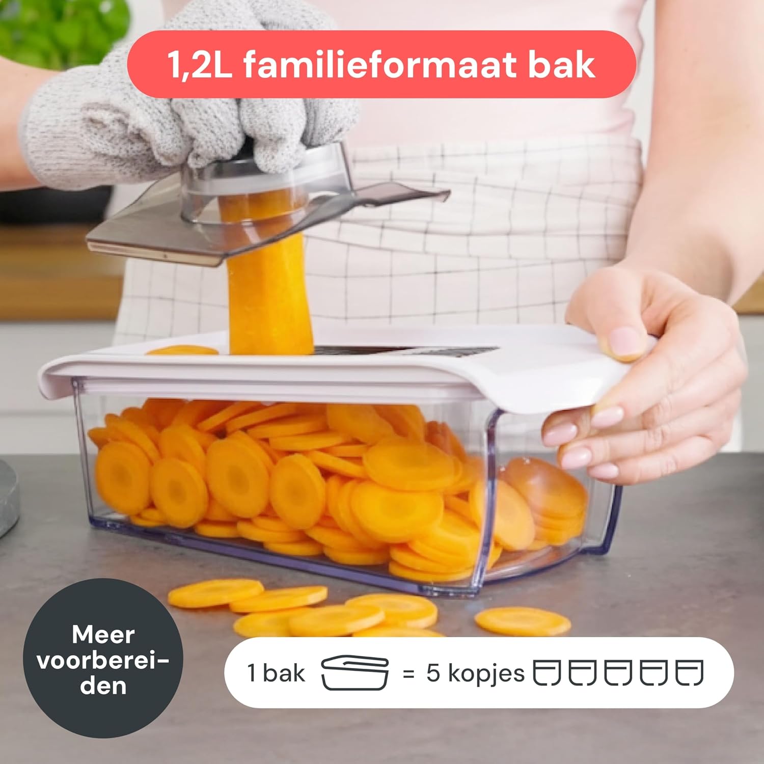 Detalle 2 de Fullstar Pro mandolinesnijder 6-in-1 met opvangbak en verwisselbare messen