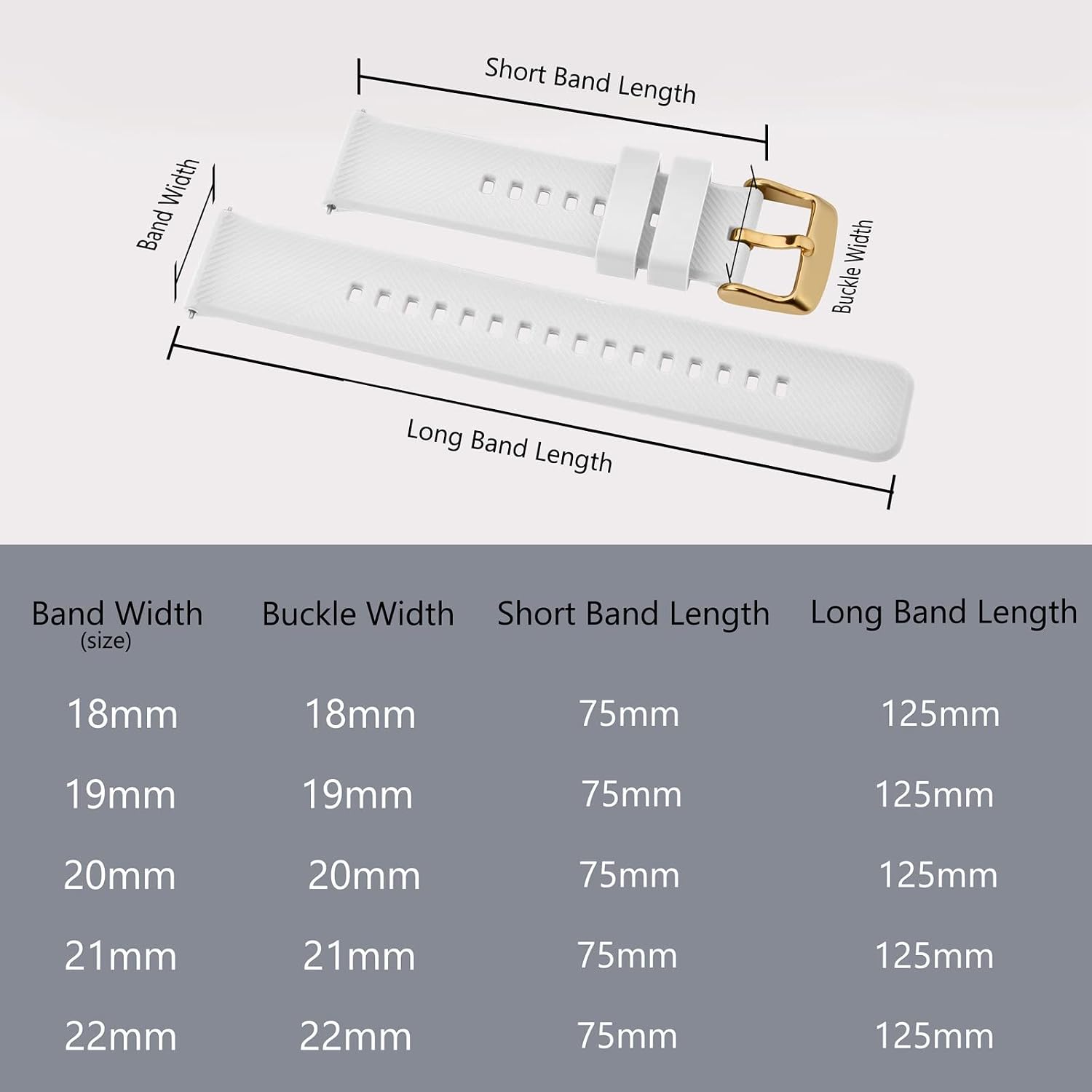 Detalle de Bracelet de montre en silicone BISONSTRAP à dégagement rapide (18 à 22 mm)