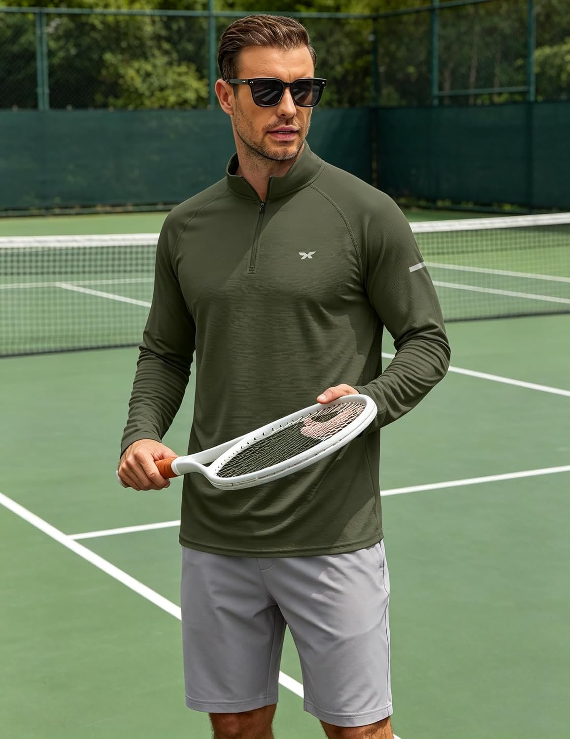 Detalle de COOFANDY Men's Quarter-Zip Pullover UPF 50+