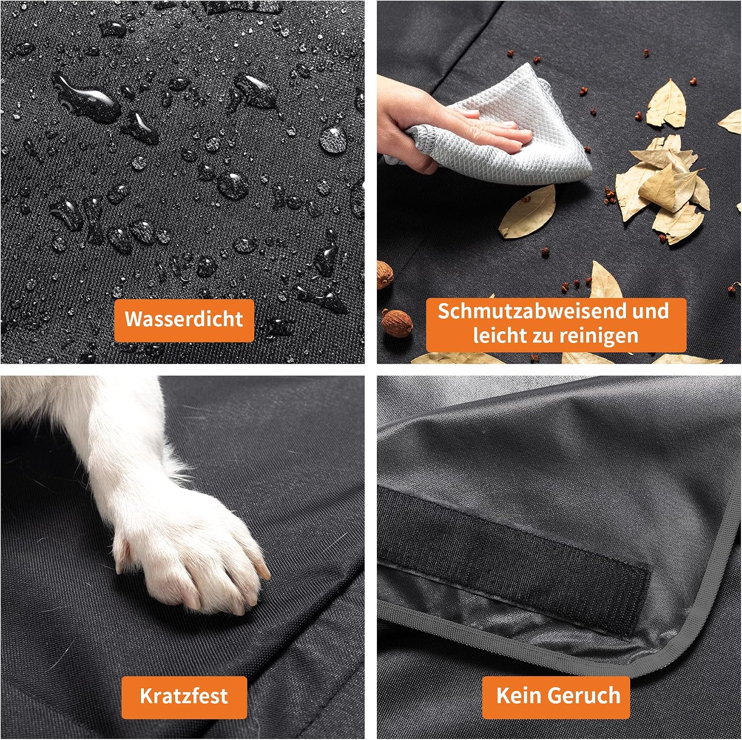 Detalle de Kofferraumschutz Hund mit Seitenschutz & Stoßstangenschutz – universelle Schutzmatte fürs Auto (185 × 105 cm), wasserdicht & pflegeleicht