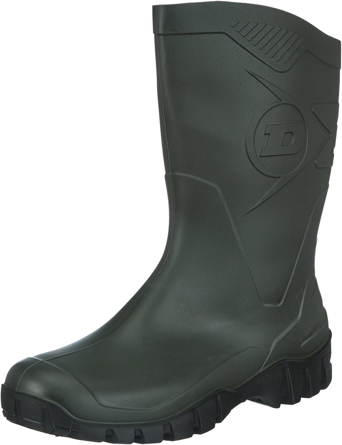Detalle 1 de DUNLOP Dee Gummistiefel, Halbhohe Regenstiefel Grün, Größe 45 – Wasserdicht & Rutschfest