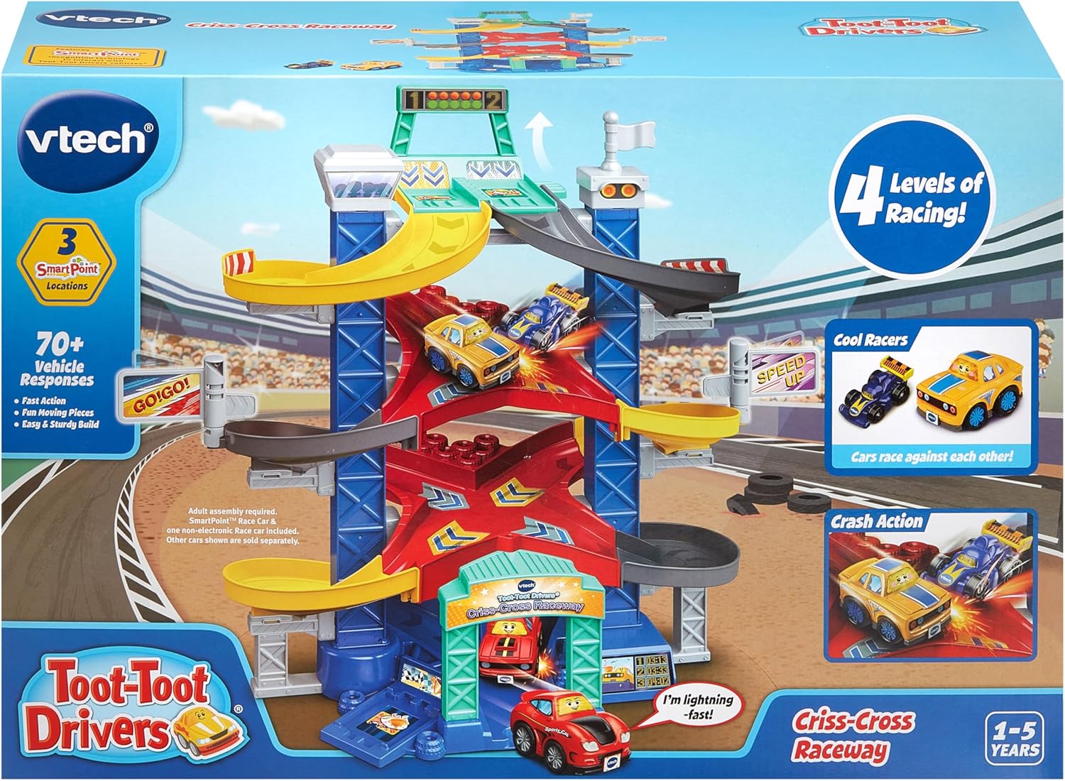 Thumbnail 1 de VTech Toot-Toot Drivers Criss-Cross Raceway: Interactive Toddler Car Playset