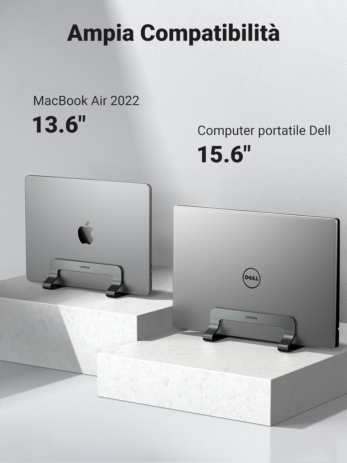 Thumbnail 2 de UGREEN Supporto Verticale per Laptop Regolabile in alluminio (MacBook, notebook e iPad) – grigio