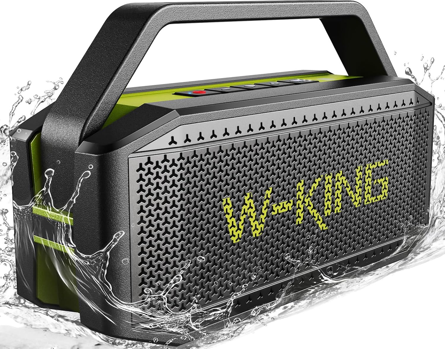 Detalle de W-KING D9-1 Portable Bluetooth Speaker, IPX7 Waterproof, 60W RMS, Green