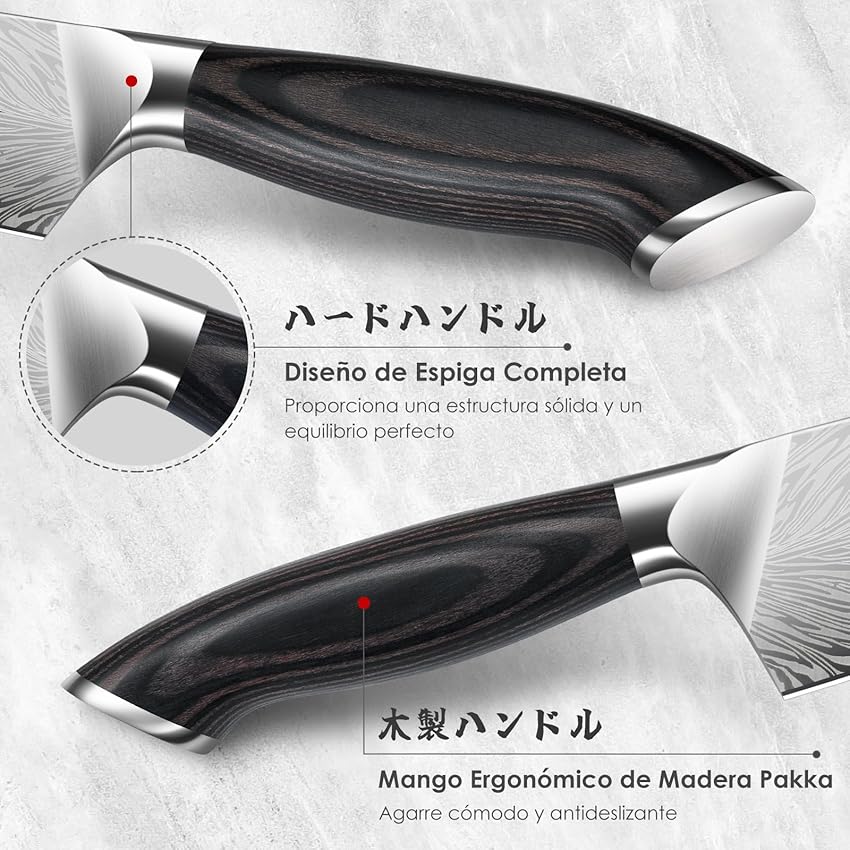 Detalle de SHAN ZU Cuchillo Santoku 18cm de Acero en Polvo 🍴